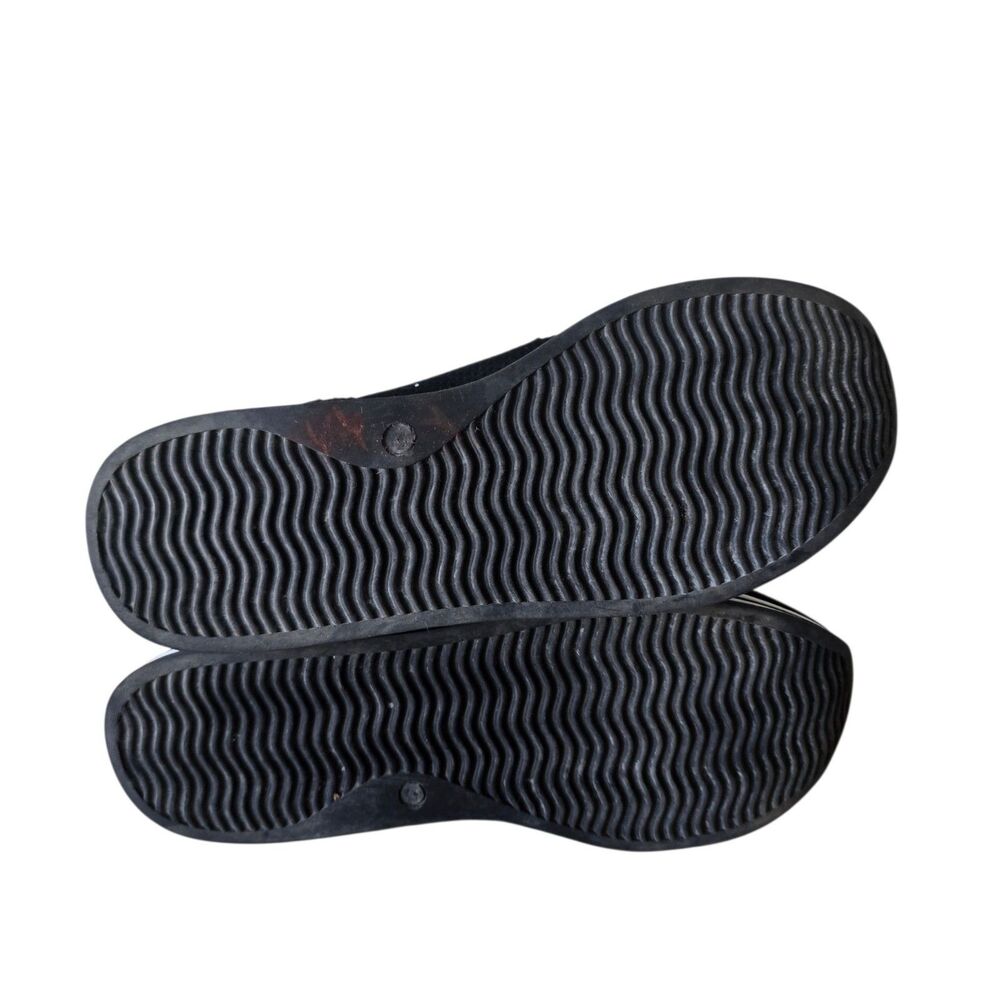 Softwaves Cadie Loafer Platform Sneaker Sz 40.5 US 10 Black Suede Leopard Chain - Picture 6 of 8
